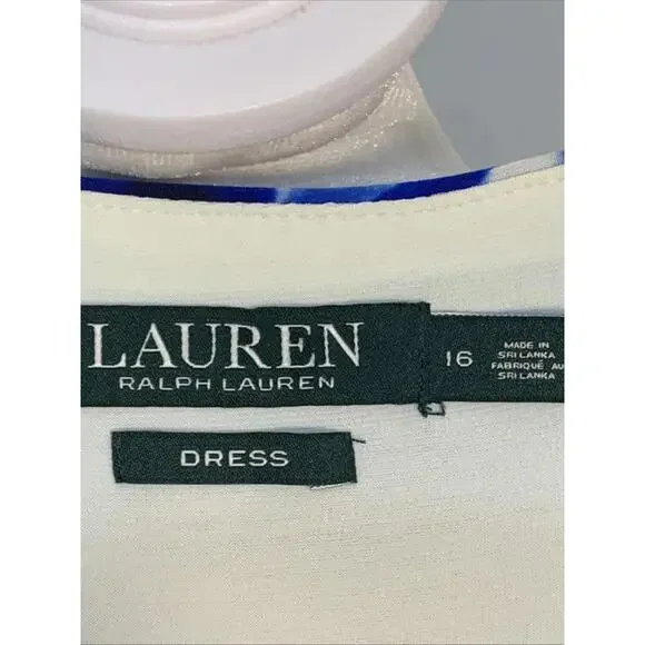 Lauren Ralph Lauren Floral Jersey Dress Woman Size 16 Preppy Resort Designer NWO - Picture 2 of 6